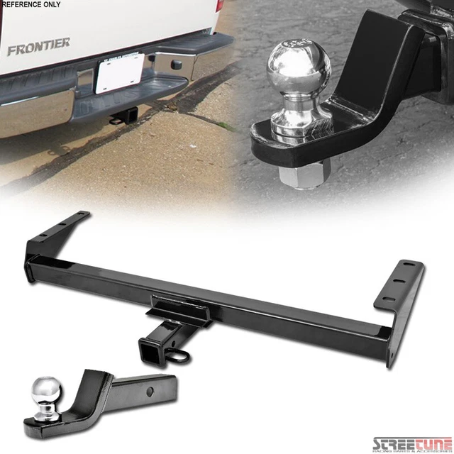 For 05-22 Frontier/09-12 Equator Class 3/III Blk Trailer Hitch Tube+2" Ball Tow