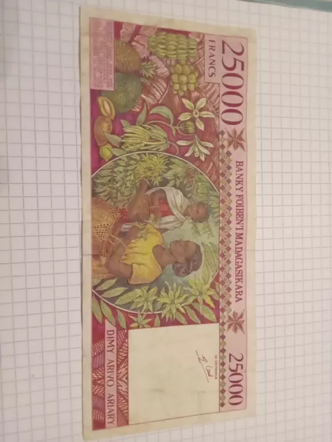 Billet 25000 Francs Madagascar