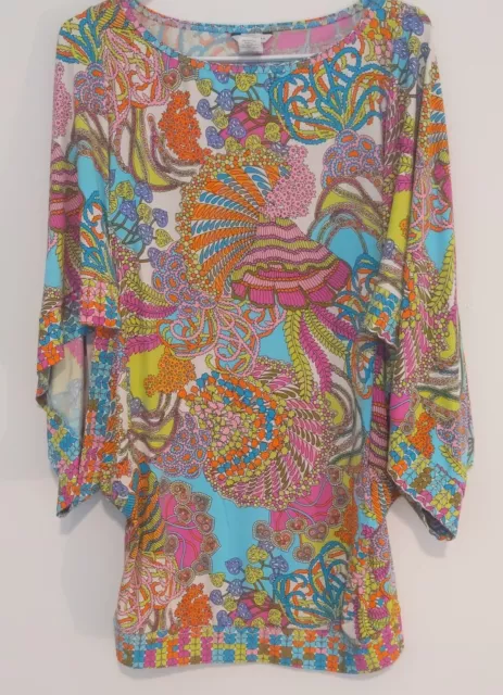 Trina Turk Women's Blouse Top Multi Color Size Small Rare!