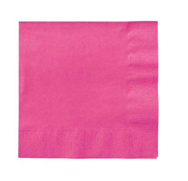 Paper Napkins 2Ply Tissue Plain Hot Pink Serviettes Party Tableware 33cm
