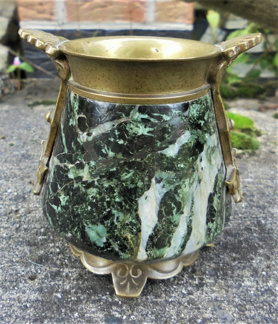 ANCIEN PETIT VASE EN MARBRE VEINÉ ET BRONZE OUVRAGÉ 1ére moitié du XIXème
