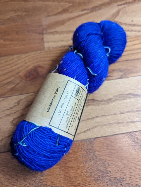 Madelinetosh TML tweed ultra Violet 420yd sock 90/8/2; SW merino/viscose/nylon
