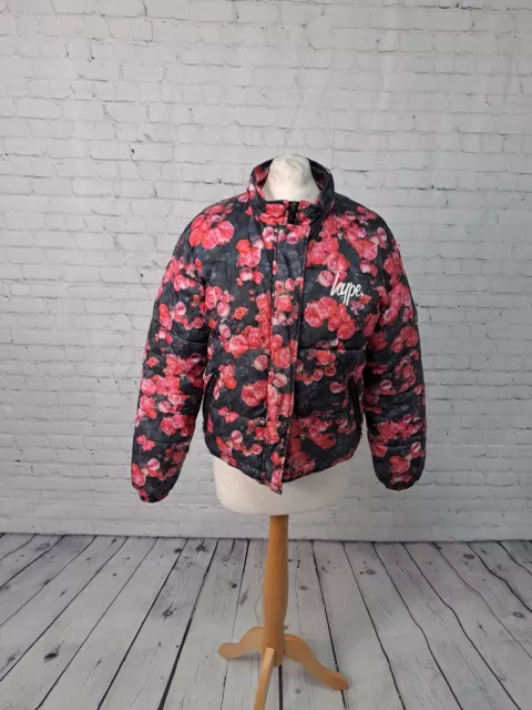 Cappotto imbottito floreale con cerniera rosa hype ragazze età 13 anni (GZ07)