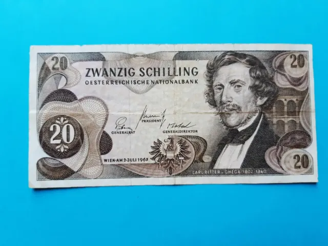 Autriche Billet De Banque 20 Schilling 1967  ~ P-142  Austria Banknote🌟 Serie T