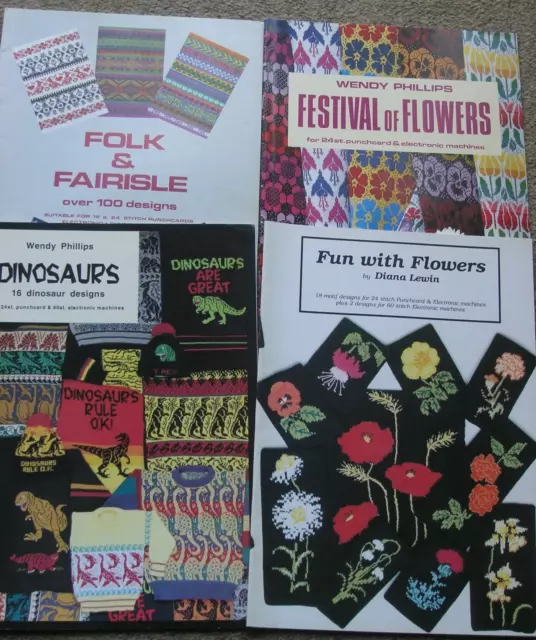 4 libros de Wendy Phillips Designs de TEJIDO A MÁQUINA surtidos estilos #A - en muy buen estado