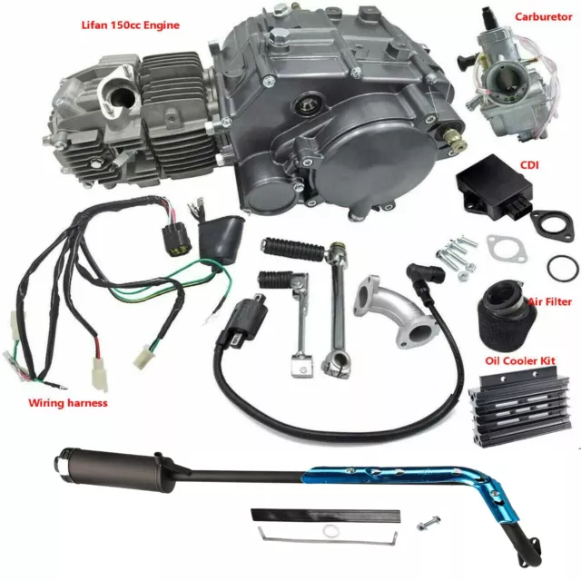 Lifan 150cc Manual Engine Motor Exhaust Kit Dirt Pit Bike XR70 Apollo SSR Taotao