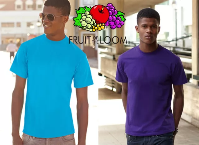 T-shirt FRUIT OF THE LOOM maglietta gr 165 PEZZI 3 UOMO manica corta