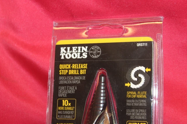KLEIN TOOLS QRST11 Quick-Release Step Drill SPIRAL FLUTE 7/8 to 1-1/8-Inch 2