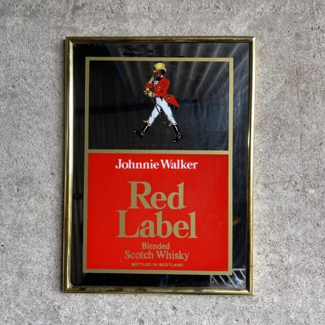 Johnnie Johnny Walker Red Label Old Scotch Whisky Mirror Bar Display