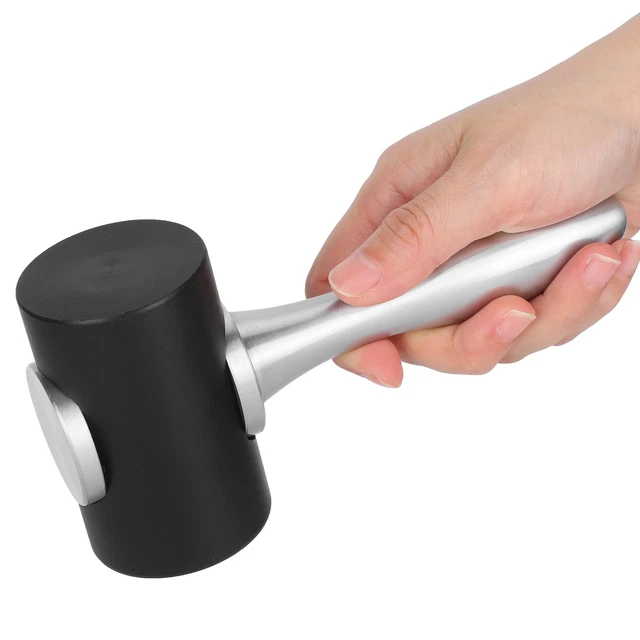 (Mango de aleación de aluminio + doble cabeza negro) Martillos artesanales de cuero hágalo usted mismo artesanía H