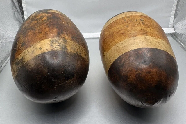Juego De Dos Calabazas Multicolores Grandes De Colección