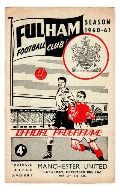 1960/61 Fulham v Manchester United Football Programme