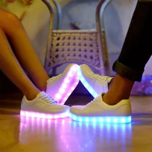 Adults Men Women Light Up Shoes LED Flashing Trainers Casual Sneakers Size UK