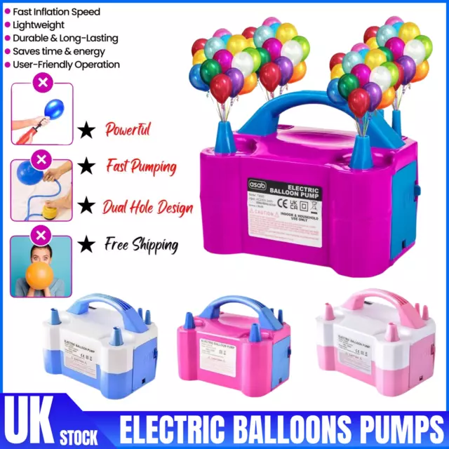Electric Balloon Inflator Pump with Dual Nozzle Party Air Blower High Power 600W