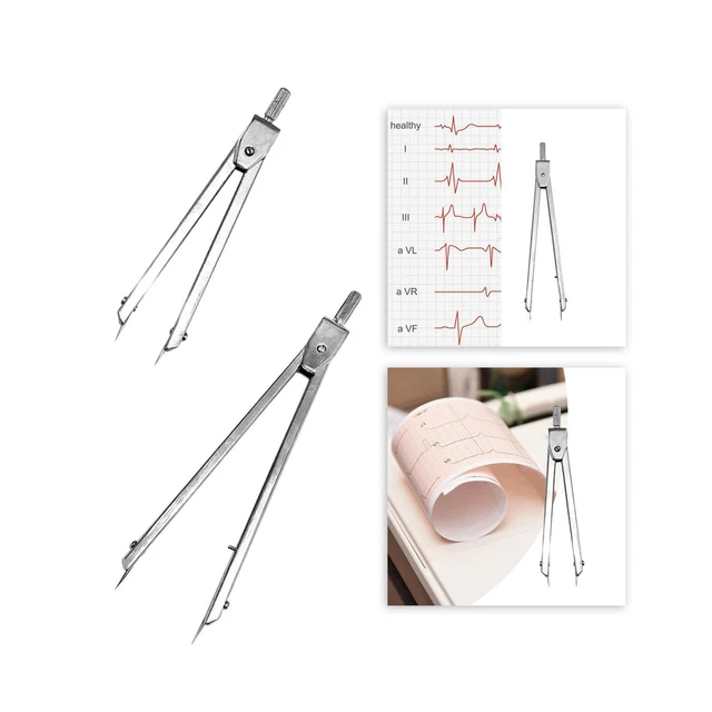 ECG ECG CALIPERS Electrocardiogram Drafting Divider Metal Pocket Tools