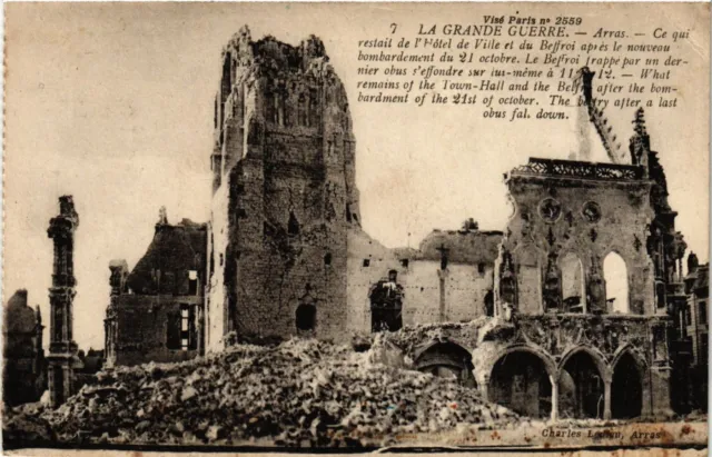 CPA Militaire, Arras - Ce qui restait de l'Hotel de Ville (278133)
