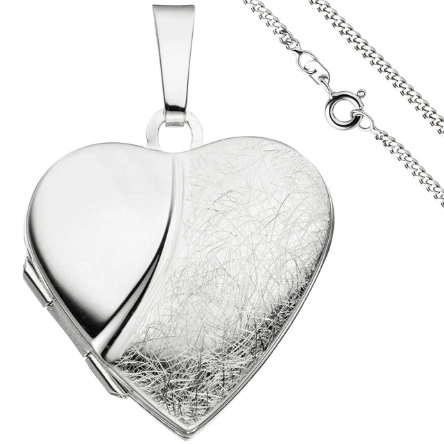 Pendentif Coeur Filigrane Plaqué Or 18K Sur Argent 925 - Chaine Rolo 45.7cm (18"), Neuf Sans Boîte