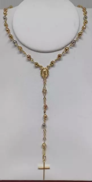 24" Gold Rosarie Necklace Chain 14K Tri-color Gold 13.4g (GAL130022) 24" Gold Rosarie Necklace Chain 14K Tri-color Gold 13.4g (GAL130022)