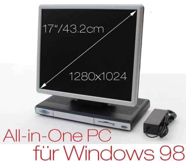 PC With 17 " 43cm Display Windows 98 For Internet Silent RS-232 Lpt Parallel