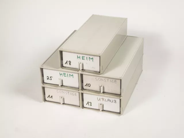 Diamagazine, 5 Kästen für je 2x50 Dias, gebraucht (K)