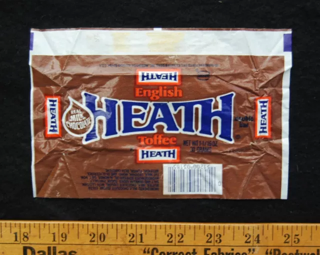 [ 1980s HEATH English Toffee Chocolate Candy Bar - Vintage Candy Wrapper ]