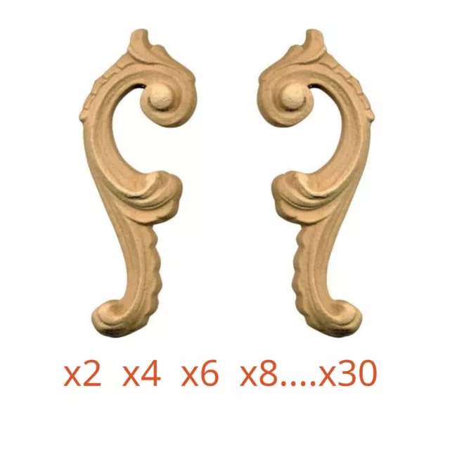 Fregio in legno per mobili in Pasta di legno grezzo 034860 dimensioni mm 35x92H