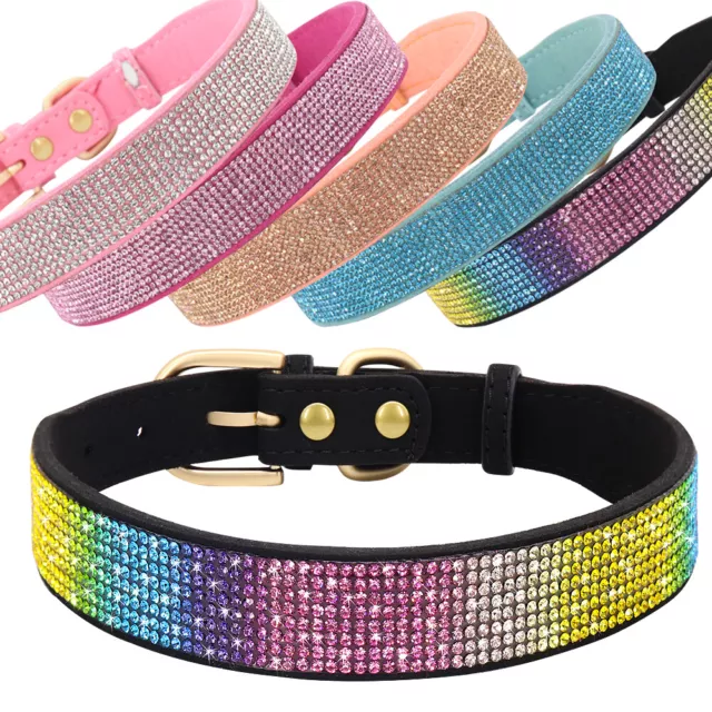 Collare strass Diamante Cuoio per cani gatti Cani di piccola taglia Collare cani