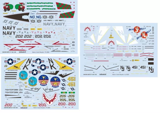 Eduard 1/48 Grumman F-14A Tomcat Decals for Tamiya kits