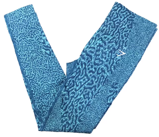 Gymshark Adapt Animal Seamless Leggings Size XL Blue Cheetah Print