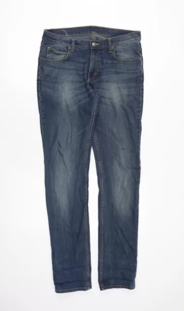 Lee Mens Blue Cotton Skinny Jeans Size 32 in L34 in Regular Zip