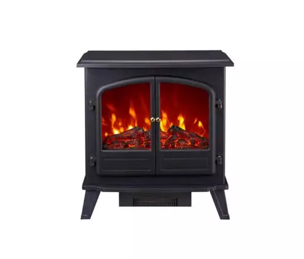 Focal Point Weybourne  1850W Matt Black Electric Stove Broken Legs And Door