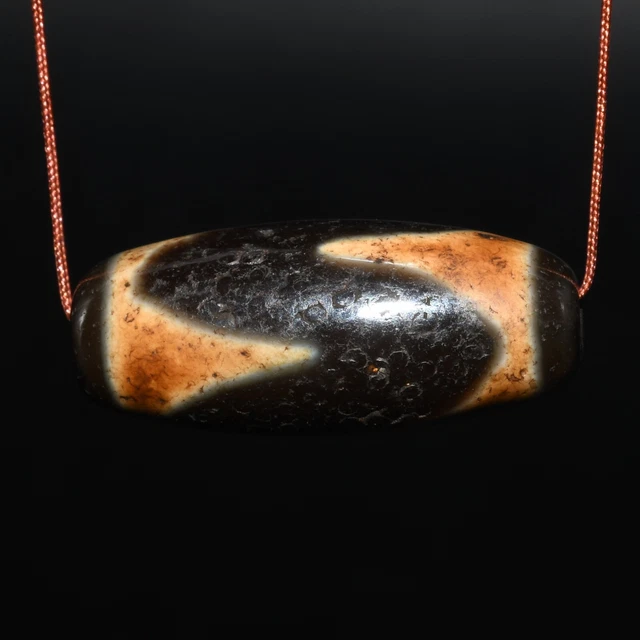 Ancient Tibetan Himalayan Agate Stone Longevity Phum Dzi Bead Amulet