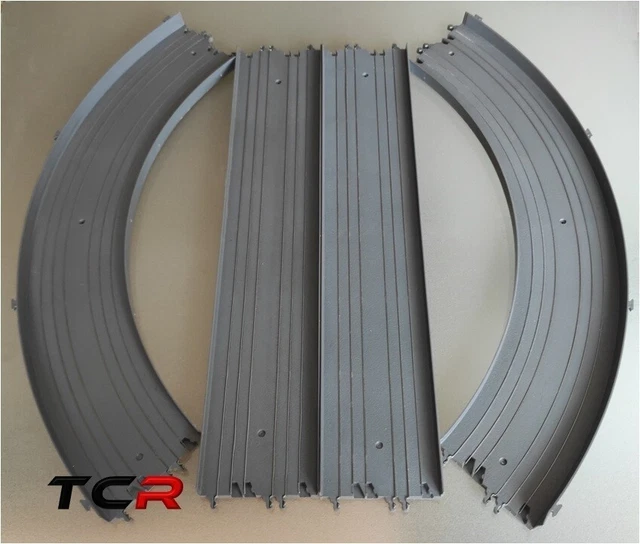TCR 2 Rails droites 38cm et 2 virages longs, Gris
