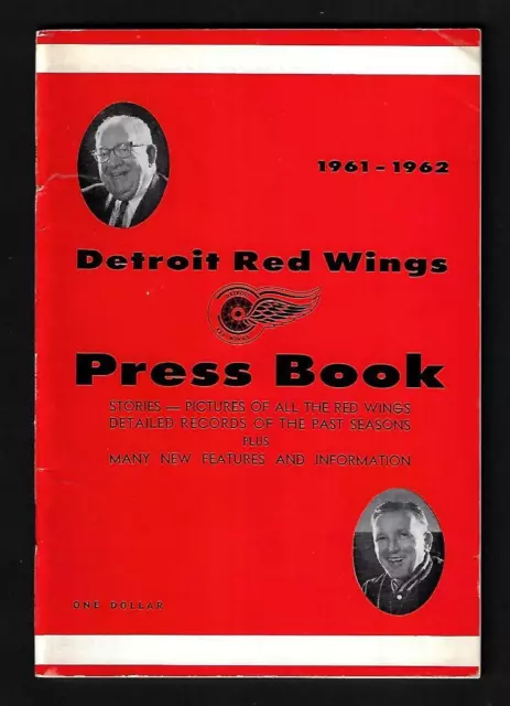 1961-62 Detroit Red Wings NHL Hockey Media Guide Press Book - EX+++