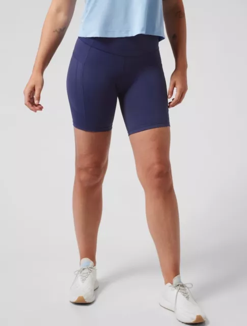 NEW! Athleta Ultimate Stash 7” Bike Short M Medium Dress Blue Navy