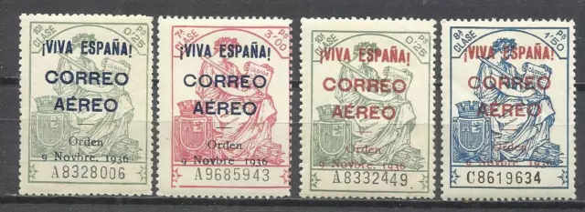 703- Mnh** Serie Completa España 1937 ,Yvert 75,00€. Locales Burgos Aereos