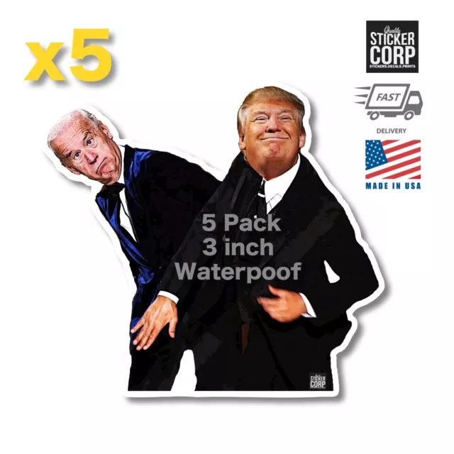 FUNNY DONALD TRUMP 2024 Slap Joe Biden Sticker Oscars Night With
