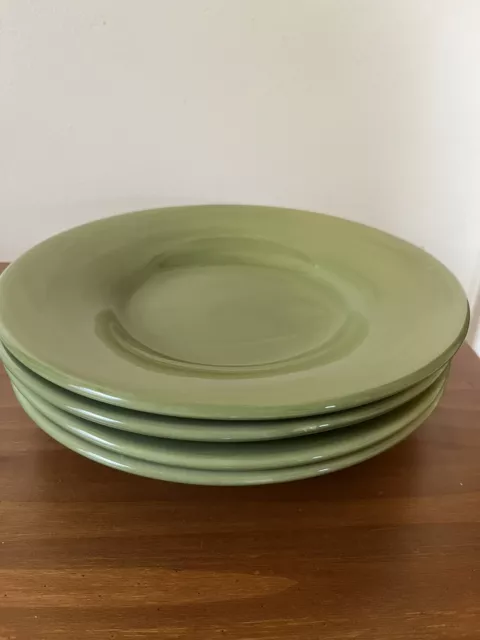 Pottery Barn Sausalito Sage Green Set of 4 Salad Plates 10" Dinnerware