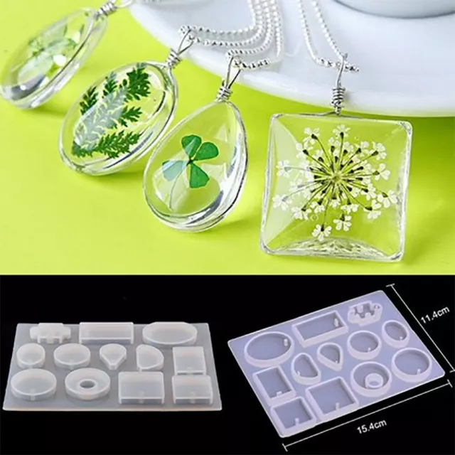 12 piezas moldes de silicona collar resina UV resina epoxi para hacer