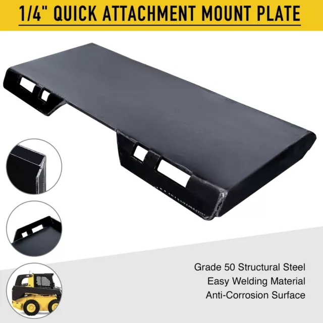 PREENEX 1/4" Quick Attach Mount Plate Attachment for Tractor Skid Steer Loader