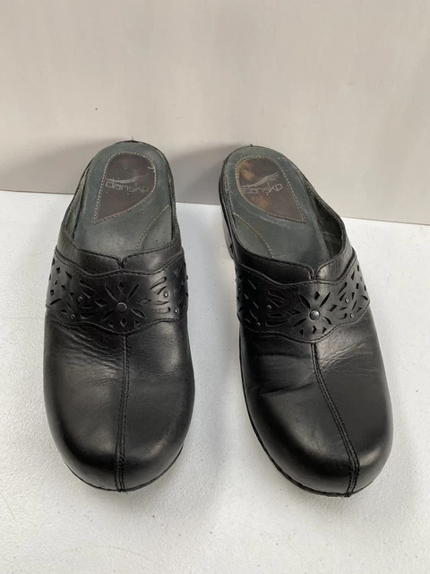 Dansko Shyanne Slip-On Leather Mule Comfort Clog Black Womens size EU 40 US9-9.5