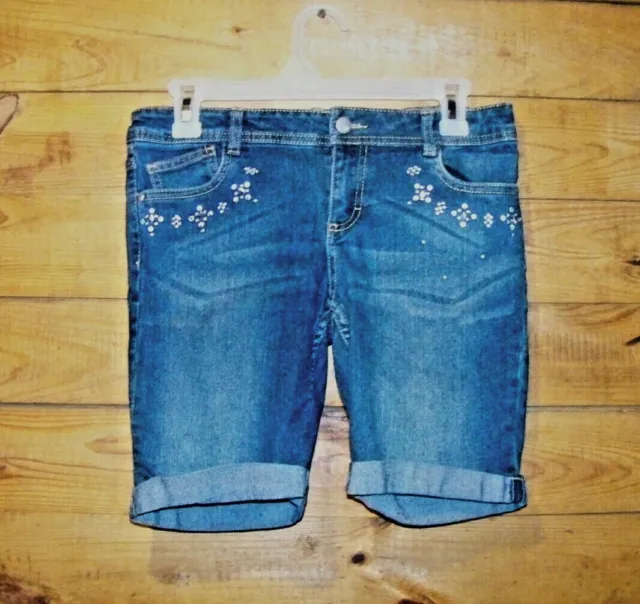 Total Girl Jean Shorts Plus Size 12 1/2 Adjustable Waist EUC!!!