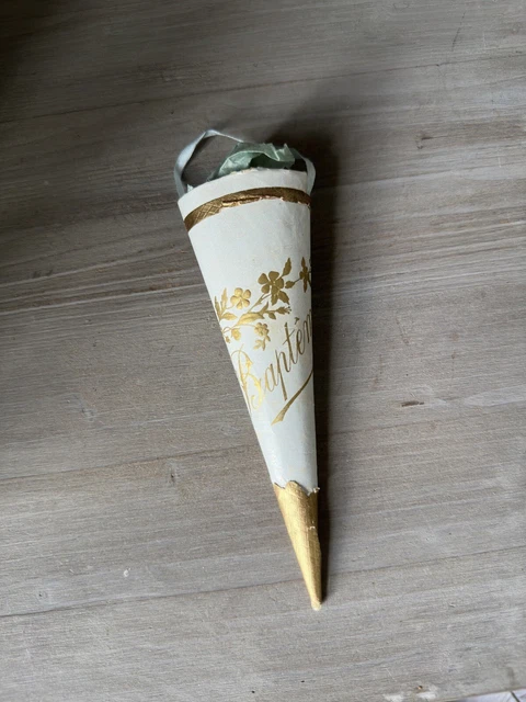 Cornet De Baptême Ancien Bonbons Pour Poupée Ancienne SFBJ