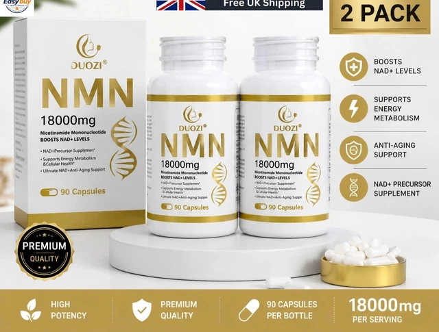 2X NMN + Resveratrol 90 Capsules Anti-Aging Antioxidant 18000mg £15.78 ...