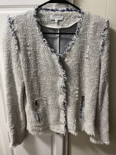 IRO Women’s Agnette Tweed White Blue @ Saks 5th Ave Jacket Sz 40