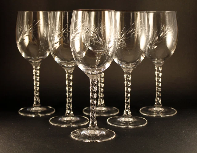 6 VERRES À vin rouge cristal d'Arques modèle FLEURY taille épi 19,5 cl