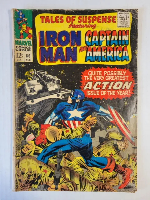 1966 Marvel Comics Tales Of Suspense Vol 1 No 86 Silver Iron Man Captain America