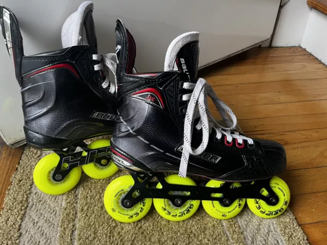 Bauer Vapor 1x Size 7.5 Senior Inline Roller Hockey Skates With Brand New Wheels