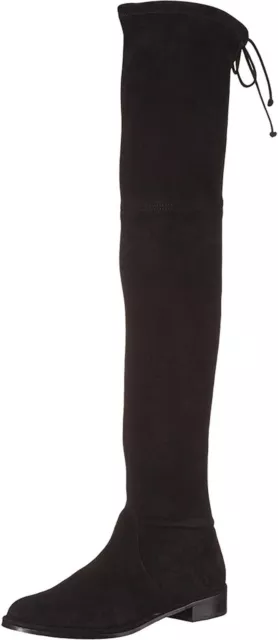 Stuart Weitzman Women's Lowland Over-The-Knee Boot Black Suede Stretch Size 11 M