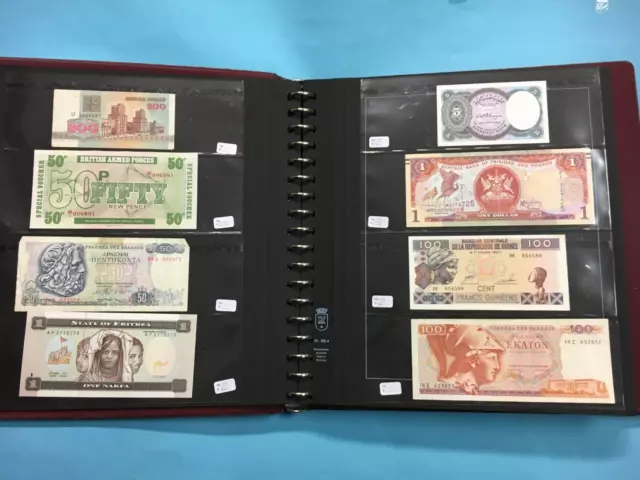 Banknoten Geldscheine Sammlung alle Welt, im Lindner-Ringbinder, 216 Stück